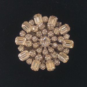Vintage Rhinestone Starburst Brooch